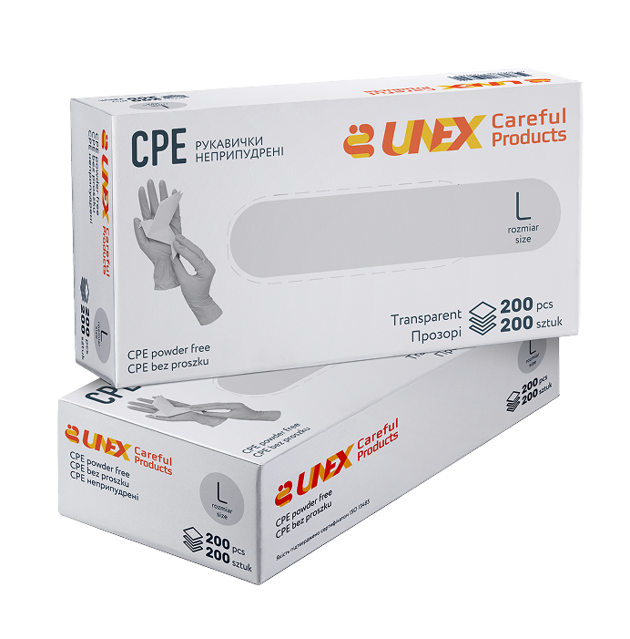 CPE прозорі. UNEX MEDICAL PRODUCTS